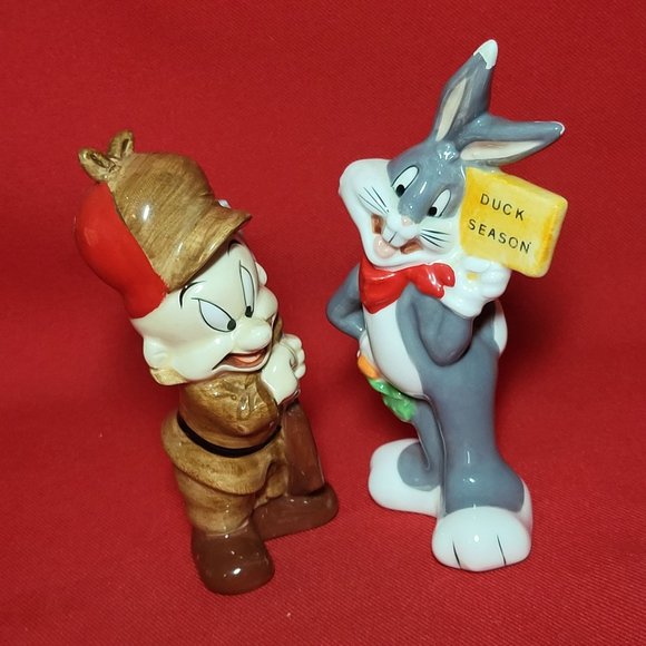 VTG Warner Brothers Elmer Fudd And Bugs Bunny Salt & Pepper Set 1993 - Picture 15 of 16